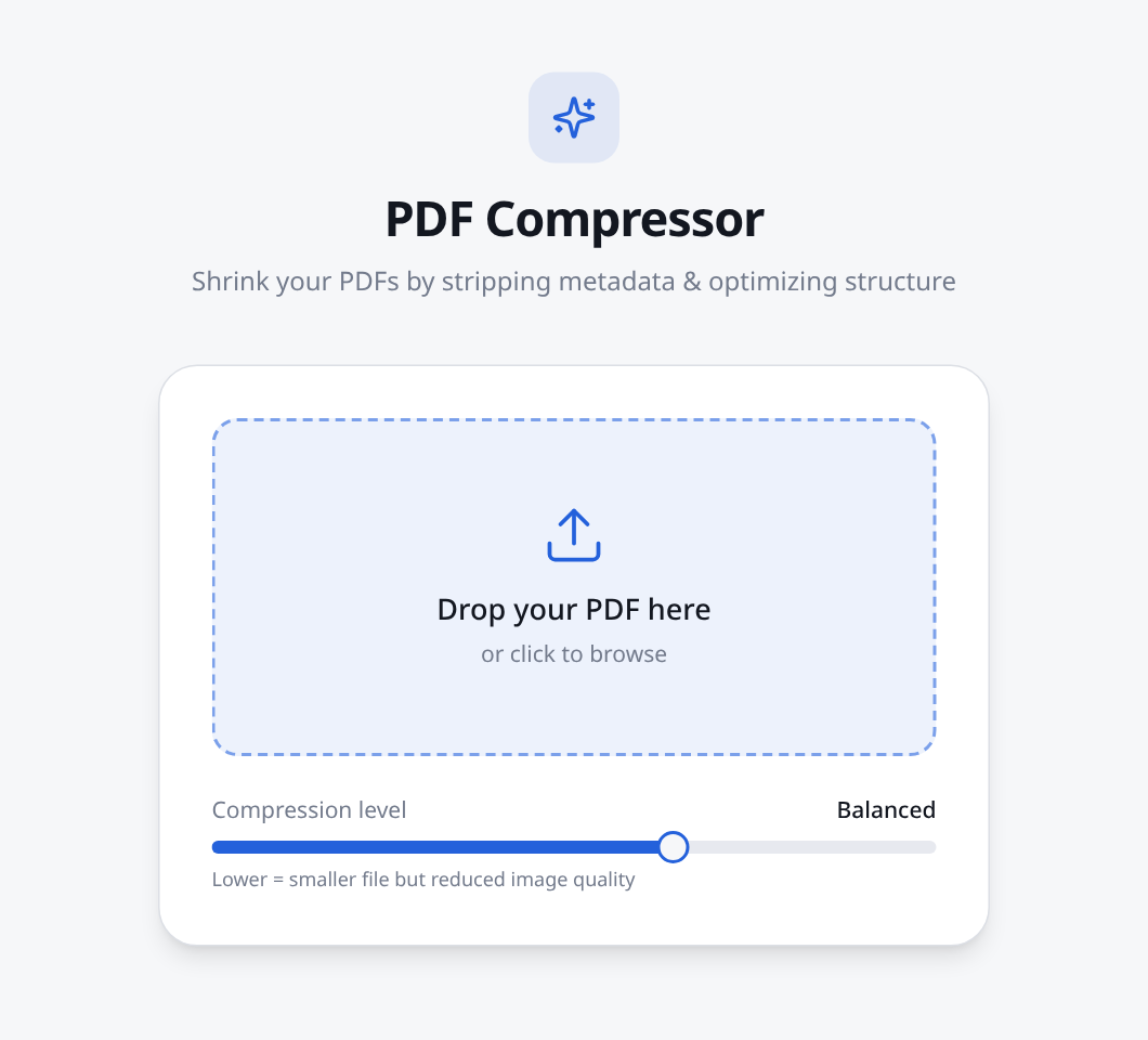 PDF Shrink compressing a PDF from 18.6 MB down to 2.1 MB